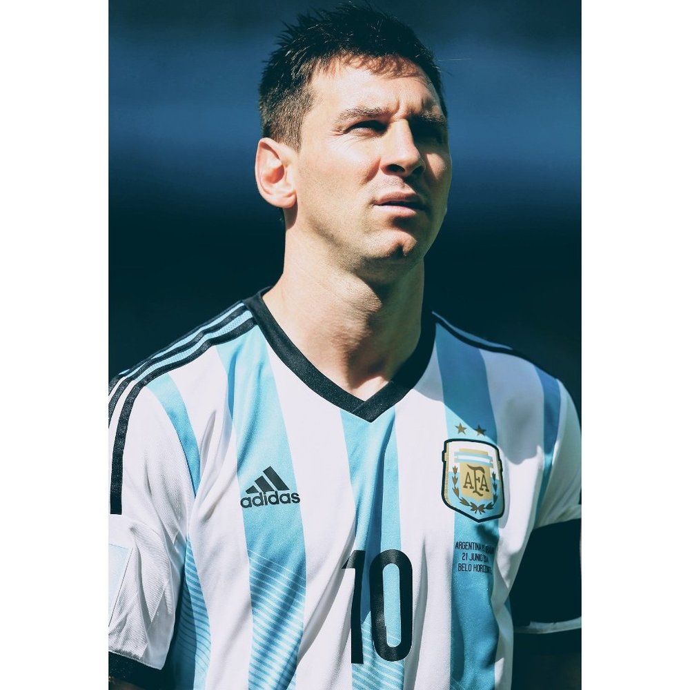 Messi Argentina 2014 WORLD CUP SEMIFINAL Long Sleeve Soccer Jersey Shirt M - Picture 10 of 10